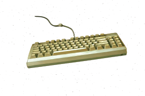 Teclado vintage de computador retrô